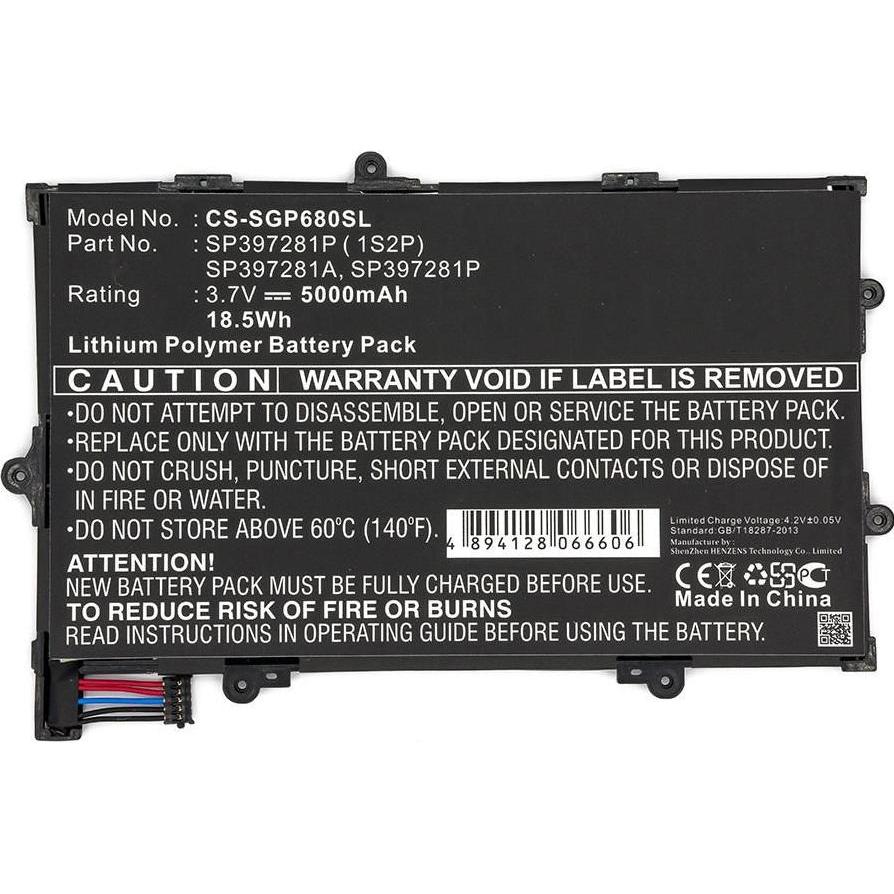 Thumbnail - CoreParts Battery for Samsung Tablet (5000 mAh), Notebook Akku, Schwarz
