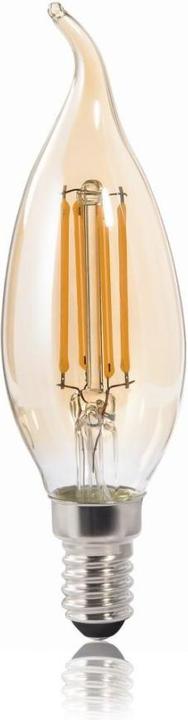 Produktbild Xavax LED-Filament, E14, 400lm ersetzt 35W, Windstoss-Kerze, Amber, Warmweiss (E14, 400 lm, 1x)