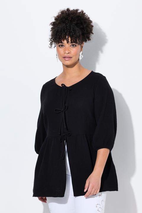 Produktbild Miamoda Bluse, A-Linie, Musselin, Bindebänder, Kräuselnaht (44)