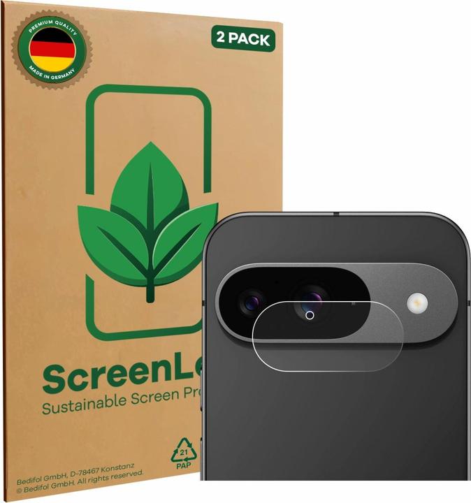 ScreenLeaf Screen Protector sustainable Screen Protection, clear, anti-scratch (2 pcs., Google Pixel 9)