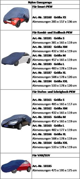 Produktbild HP Autozubehör HP Nylon-Ganzgarage Van