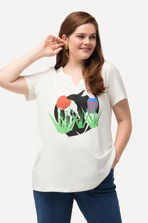 Produktbild Ulla Popken T-Shirt, Wildhund, A-Linie, Tunika-Ausschnitt, Halbarm (50, 52)