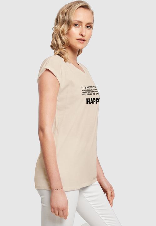 Produktbild Merchcode Ladies Never Too Late Extended Shoulder Tee - 111665 (L)