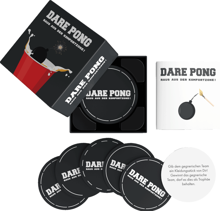 Actual product image MrPong Dare Pong (German) Beer Pong game