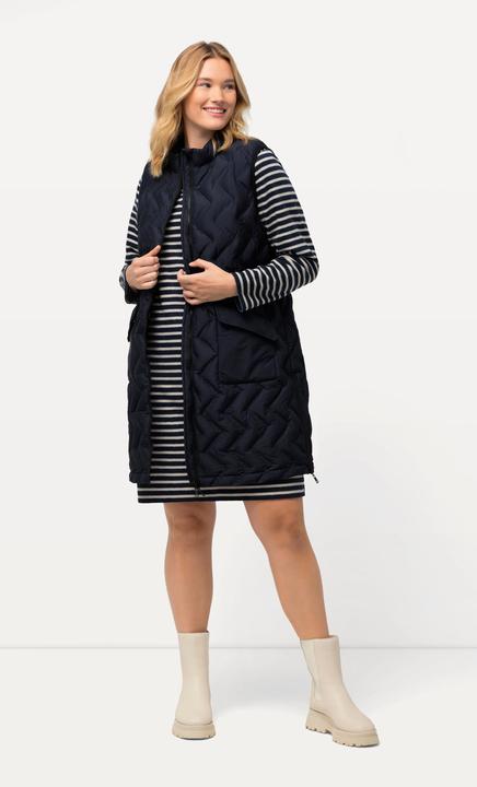 Produktbild Ulla Popken HYPRAR Long-Steppweste, Zacken, Stehkragen, 2-Wege-Zipper (46, 48)
