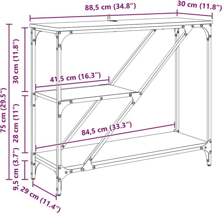 Produktbild vidaXL Konsolentisch (30 x 88.50 x 75 cm)