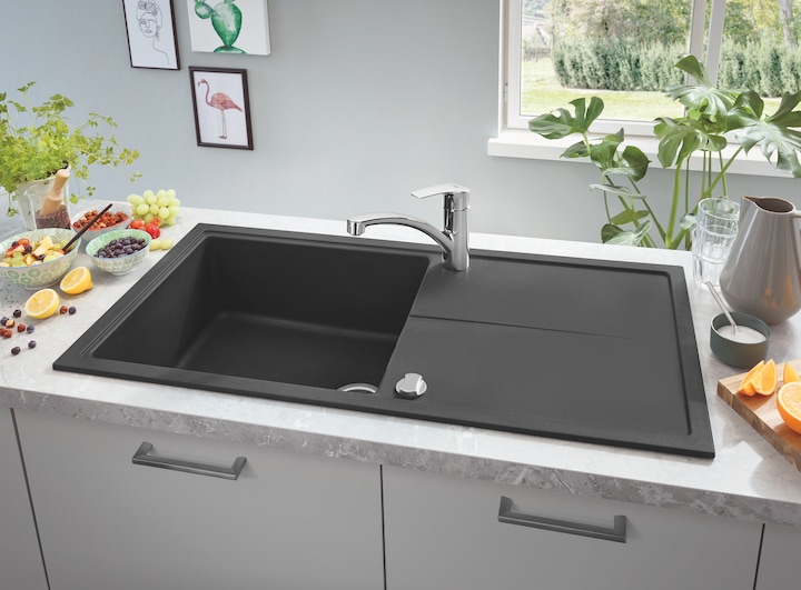 Actual product image Grohe K400 composite sink with draining board (Top-mounted sink, 50 cm, 100 cm)