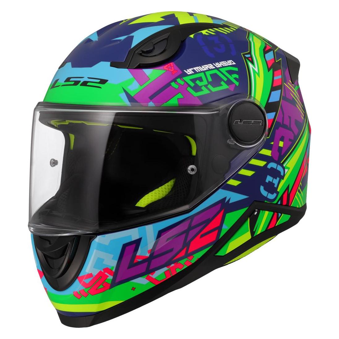LS2, Motorhelm, FF812 Kid Svent Kinderhelm Blau-grün S (S)