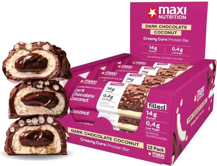 Produktbild Maxi Nutrition MAXI N. Proteinriegel 125482 DarkCocolate Coconut 12x45g (12 Stk., 540 g)