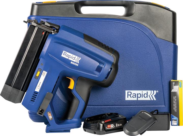 Actual product image Rapid BNX50 cordless nailer 18V P4A in case incl. battery and charger