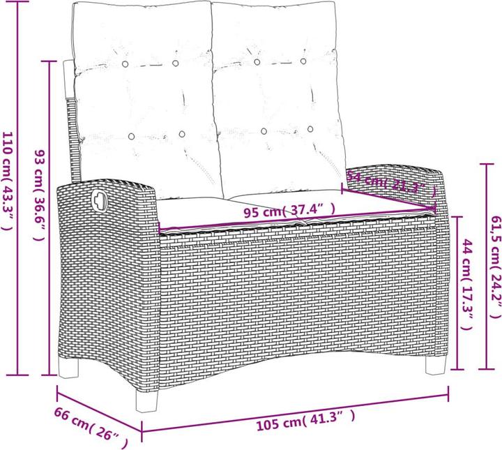 Produktbild vidaXL verstellbare Gartenbank