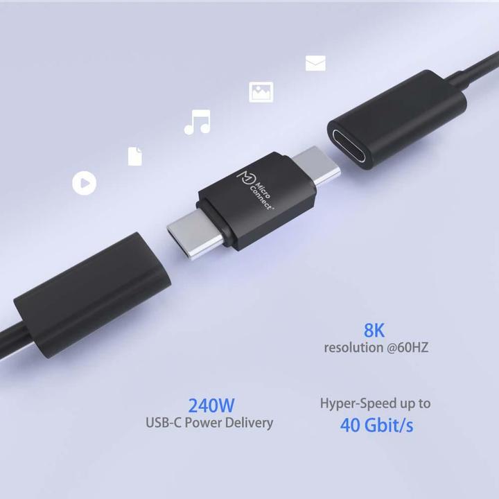Adattatore USB 4 Tipo C Maschio-Femmina Angolato 40Gbps 100W Per Mac – System-S Grigio