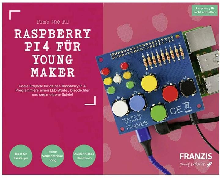 Image du produit Franzis Carte de programmation Raspberry Pi4 pour Young Maker