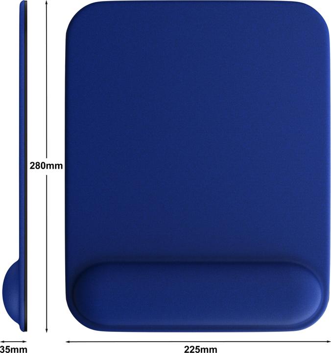Produktbild CSL Gaming Mauspad, Office Mausmatte mit Gelkissen mit & Handgelenkauflage, 22,5 x 28 cm, dunkelblau