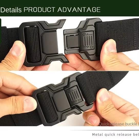 Actual product image Swissdetector Durable tactical belt - Quick-release buckle - TAN