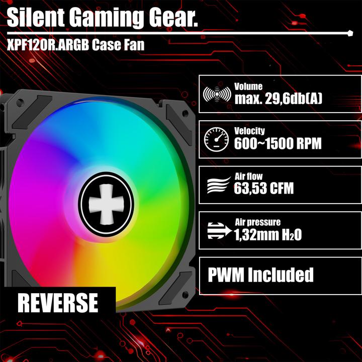 Image du produit Xilence Lüfter 120*120 Performance A+ REVERSE ARGB schwarz (120 mm, 1 x)