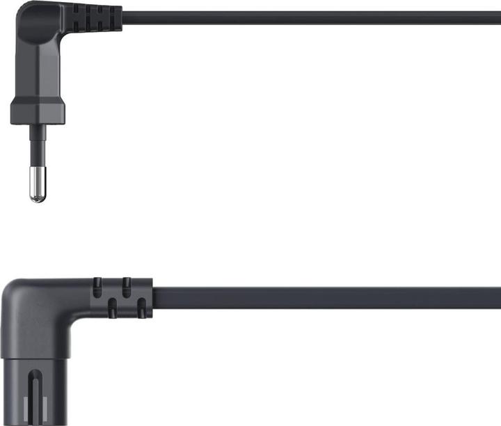 Actual product image Hama Power cable, angled at both ends, Euro plug, double groove/C7, 5 m, black (5 m)