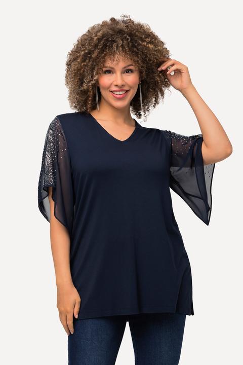 Produktbild Ulla Popken Tunika, Glitzersteinchen, A-Linie, V-Ausschnitt, 3/4-Arm (42, 44)