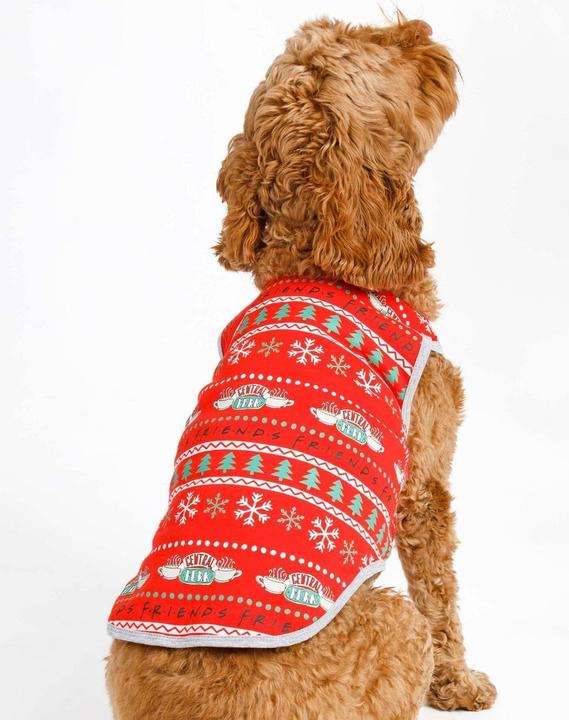 Actual product image Friends Dog pyjamas Central Perk Christmas design (S, Dog coat)
