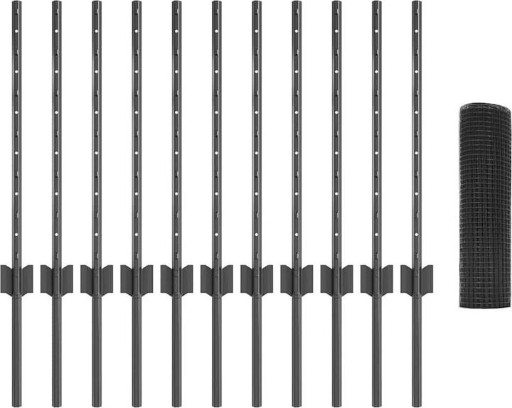 Produktbild vidaXL Grau Zaun