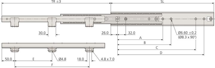 Produktbild Accuride 5321-60 Kugelkäfigführung - Überauszug, L 500 mm Stahl verzinkt
