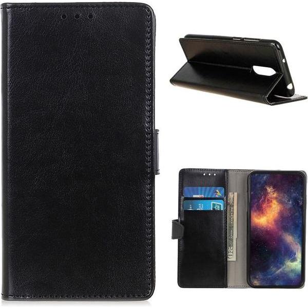 Thumbnail - MU Classic Crazy Horse Leder Bookcover Series (Nokia 2.4), Smartphone Hülle, Schwarz