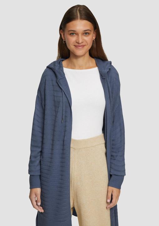 Produktbild s.Oliver Strickjacke Strickjacke mit Kapuze und Streifenstruktur (S)
