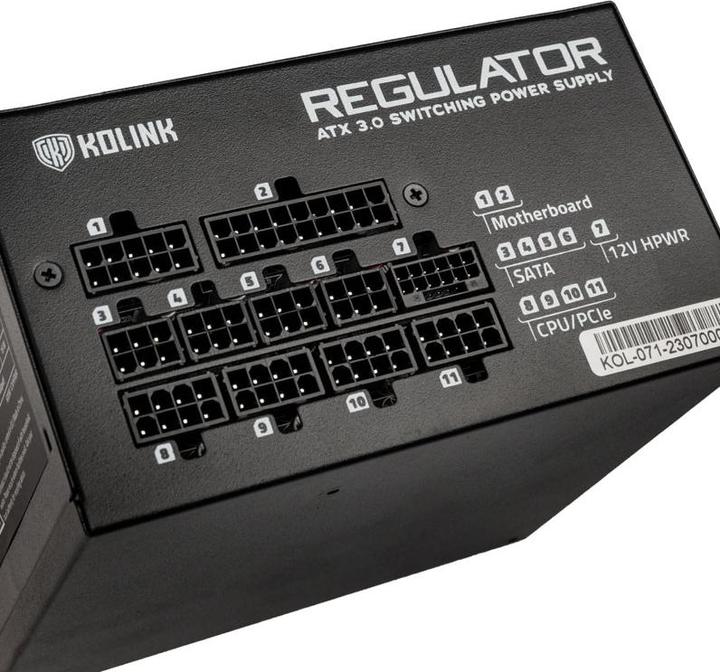 Actual product image Kolink Regulator 80 PLUS Gold power supply, ATX 3.0, PCIe 5.0, modular - 850 Watt (850 W)
