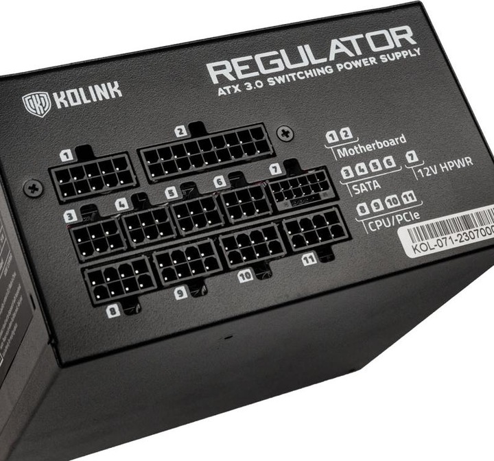 Image du produit Kolink Alimentation Regulator 80 PLUS Gold, ATX 3.0, PCIe 5.0, modulaire - 850 Watt (850 W)