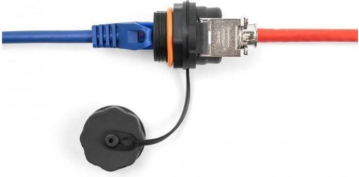Produktbild Delock Kabelverbinder RJ45 Buchse zu Cat.6A LSA mit Verschlusskappe wasserfest (Netzwerk Kupplung)