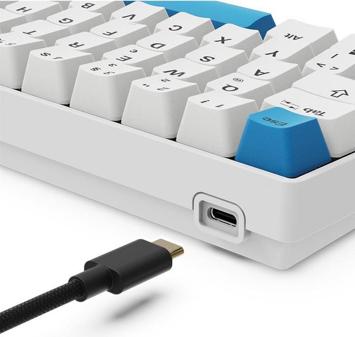 Actual product image Sharkoon SGK50 S4 Gen2 PBT wh Gateron GPRO yellow DE (DE, Cable)