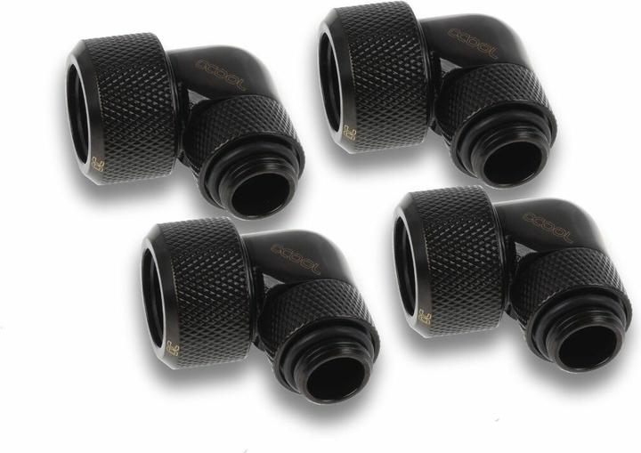 Actual product image Alphacool Icicle 16mm HardTube Screw-on 90?? rotatable G1/4 for acrylic/brass tubes - 4pcs S