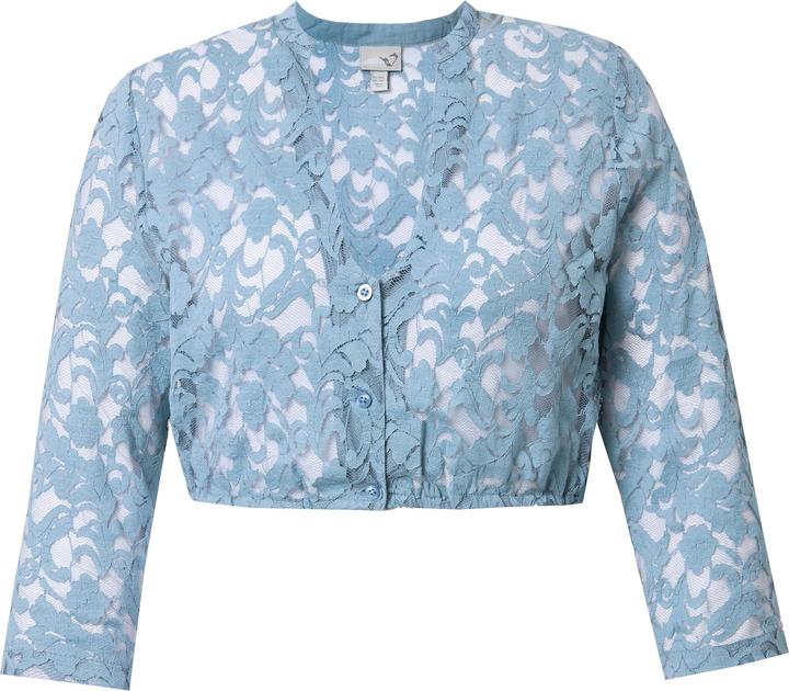 Produktbild Ulla Popken Dirndlbluse, Spitze, V-Ausschnitt, 3/4-Arm, Gummisaum (62)