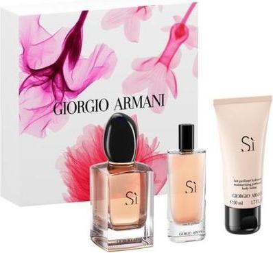 Giorgio Armani Set Sì Eau de Parfum 50ml + 15ml EDP + 50ml Body Lotion (Fragrance set)