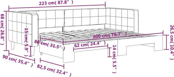 Produktbild vidaXL ausziehbares Tagesbett