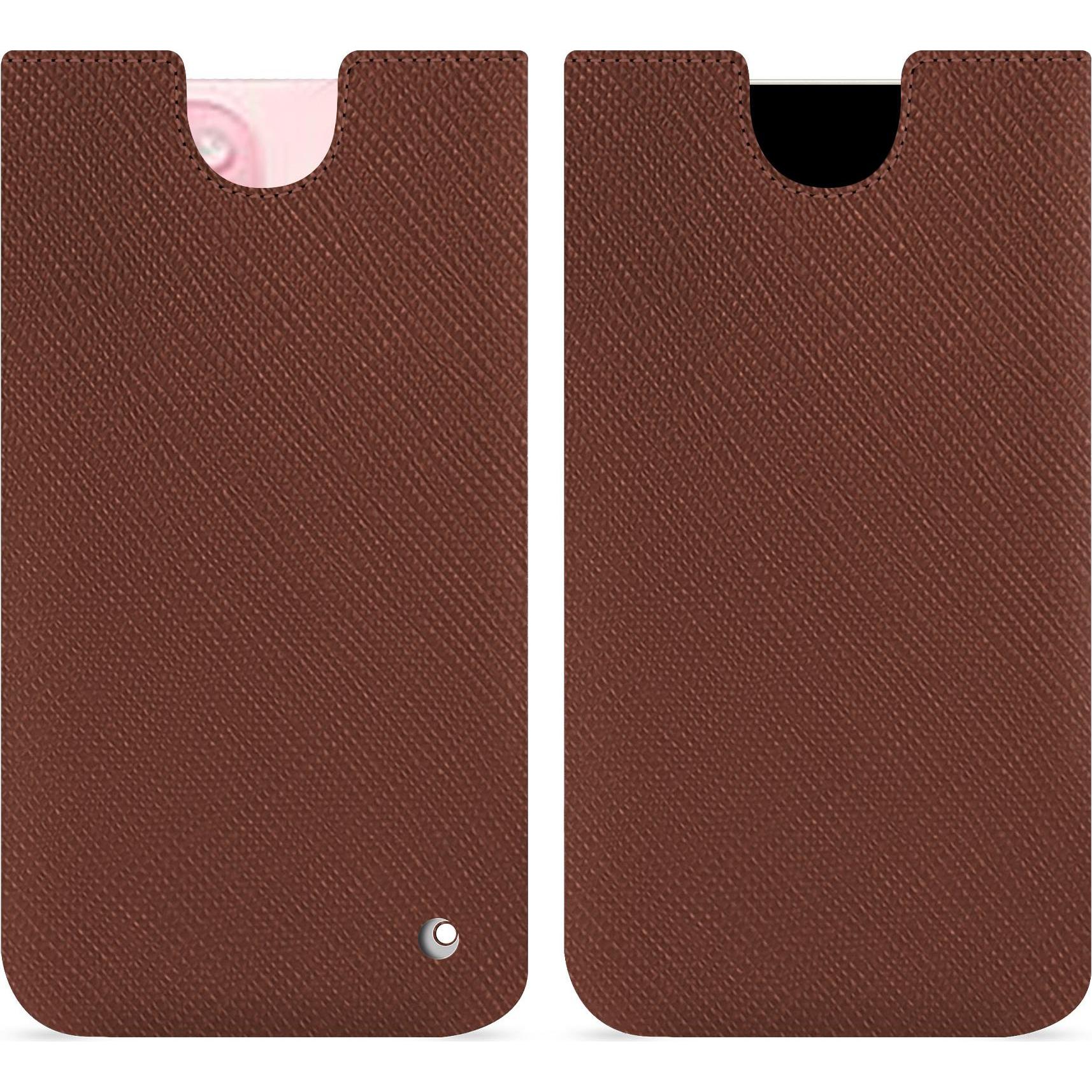 Noreve Lederschutzhülle (Apple iPhone 15), Smartphone Hülle, Braun