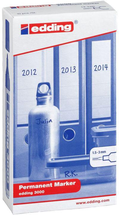 Actual product image Edding Permanent Marker 3000 (Multicoloured, 3 mm, 10 x)