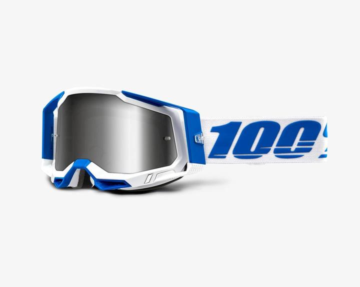 Actual product image 100% Racecraft 2 Goggle Isola - Mirror Silver (White, Blue, Silver)