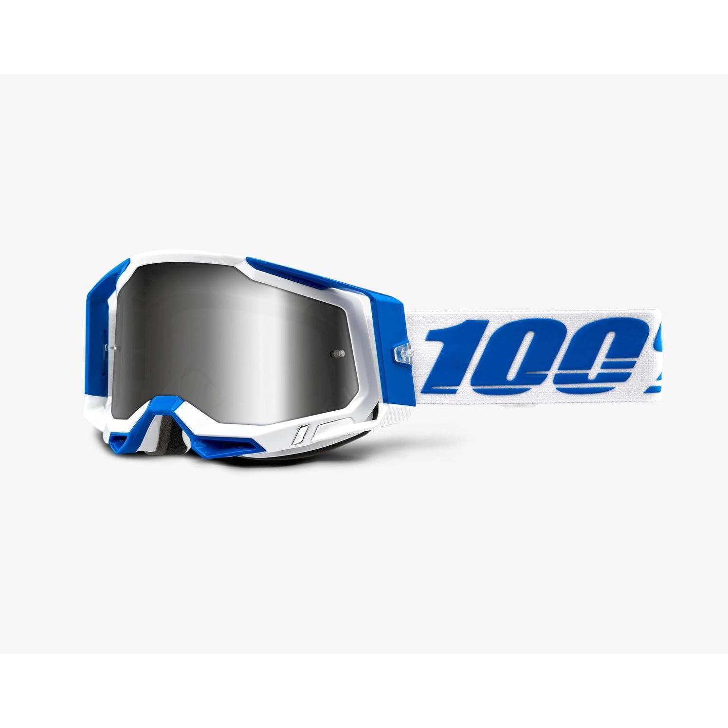 Thumbnail - 100%, Herren, Sportbrille, Racecraft 2 Goggle Isola - Mirror Silver (Blau, Weiss, Silber), Blau, Weiss