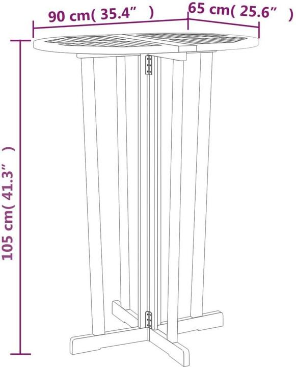 Image du produit vidaXL Bartisch (65 x 65 x 105 cm)