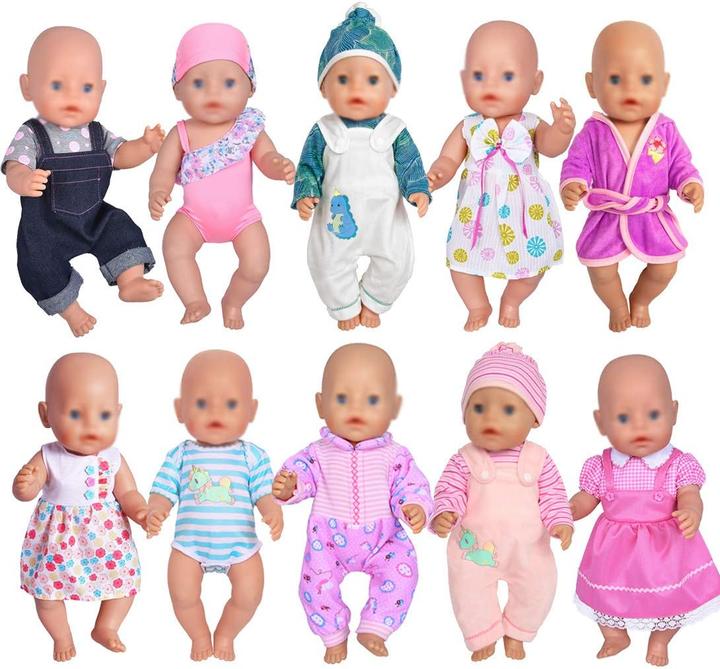 Actual product image Ebuddy Doll clothes 10 sets