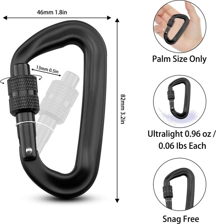 Produktbild Intirilife 4er Set Schwerlast Karabiner