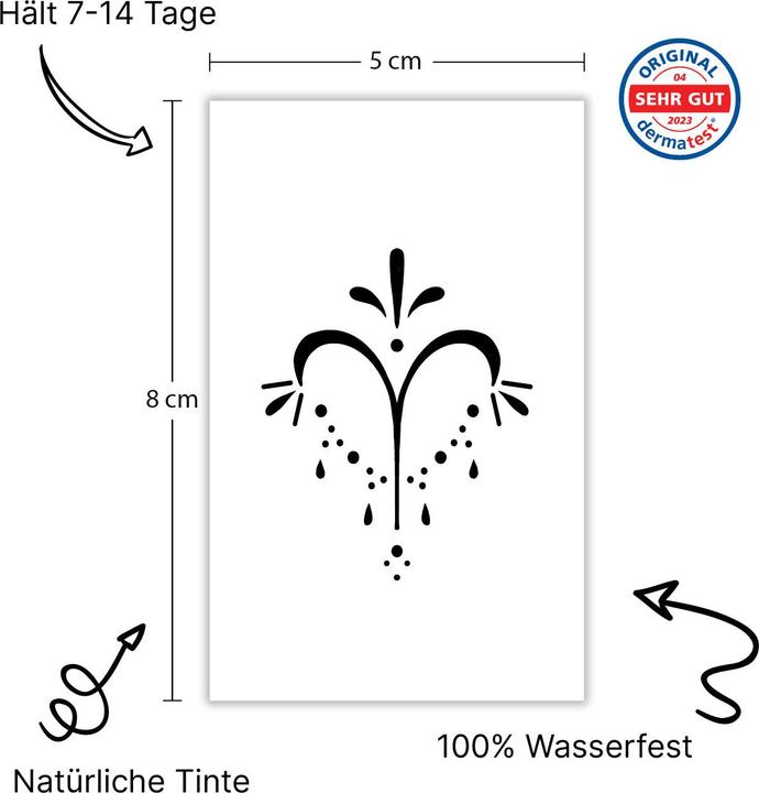 Image du produit minink Temporäres Tattoo: Sternzeichen Widder in kalligrafischer Schrift
