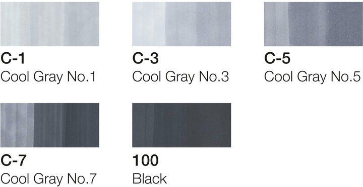 Produktbild Copic Grautöne (Grey, 3 mm, 6 x)