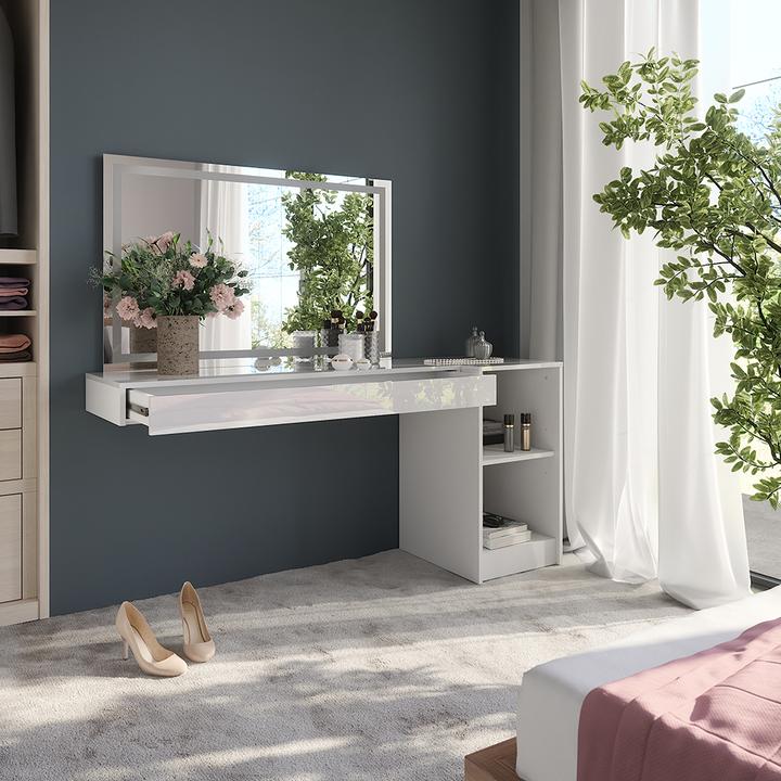 Produktbild Vicco Schminktisch Sherry, Weiss, 120 cm 3 Teile (120 x 40.10 x 76 cm)