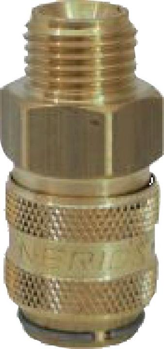Actual product image Neriox Quick release couplings form H short, straight with external thread with valve (Hitch)