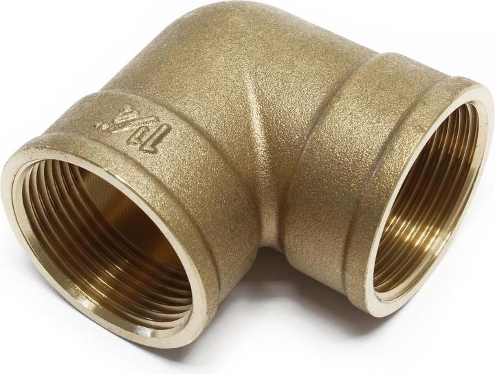 Actual product image Wiltec Brass 90 Degree Elbow Fitting with Two Female Threads 39.59mm (1 1/4") to Connect Pipes and Lin