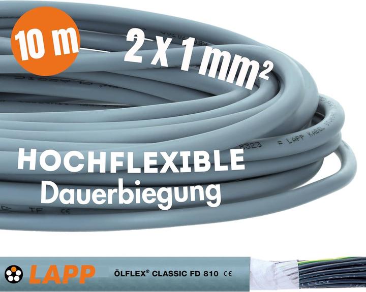 Actual product image Lapp 10 Meter 0026130 ÖLFLEX CLASSIC FD 810 Steuerleitung 2x1 mm² grau ohne Schutzleiter I hochflexi (10 m)