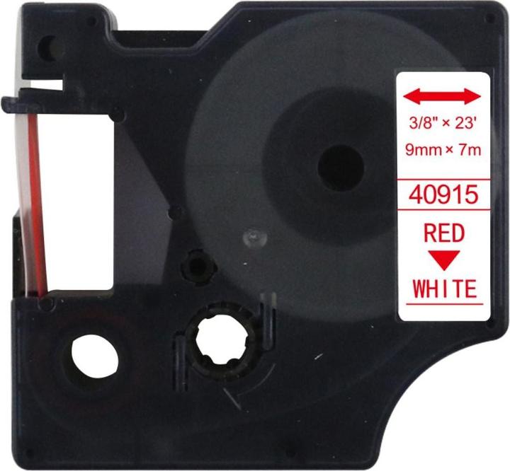 Produktbild Hermex Alternatives Etikettenband zu Dymo D1 40915 / S0720700 Beschriftungsband (0.90 cm, Rot, Weiss)