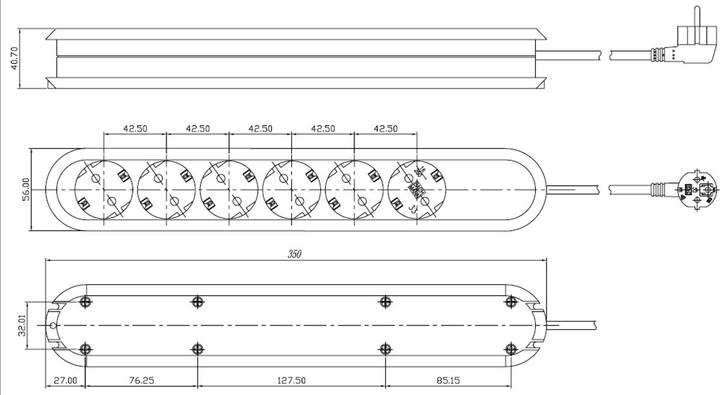 Actual product image Bachmann Power strip Smart 6-way white 3.0m (6 x, CEE 7/3, 3 m)